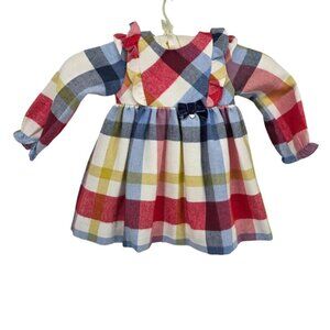 NEW Mayoral Girls 18M Months Dress Flannel Plaid Multicolor A-line Long Sleeve